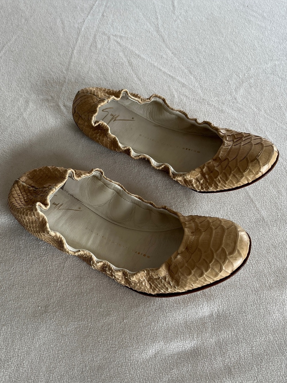 Giuseppe Zanotti Snake Ballet Flats Size 38 US 8